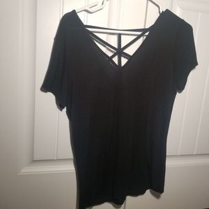 SO black, strappy t-shirt (Medium)